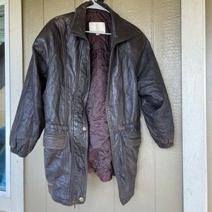 Brown leather jacket